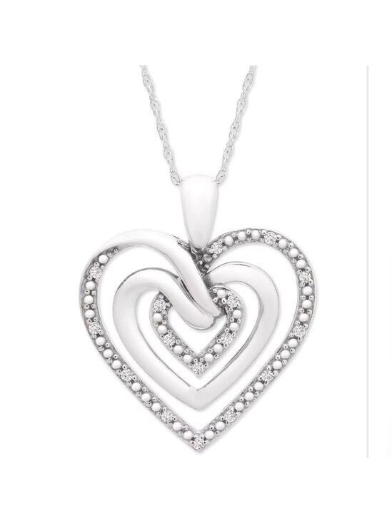 Jewelry - DIAMOND MULTI HEART 18" PENDANT NECKLACE (1/10 CT. T.W.) 100% GUARANTEED!